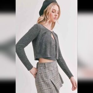 NWT Sage the Label Charcoal Cardigan